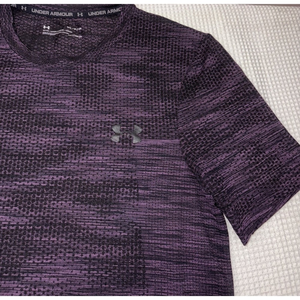 Under Armour Vanish Seamless Tee T-Shirt Men's Small Purple Fitted Heatgear
